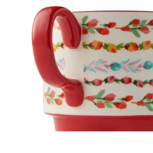 The Pioneer Woman Ditsy with 4 Stacking Stoneware Mugs, with storage rack - Picture 6 of 8